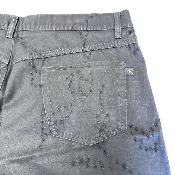 Messori Men's Cool Jeans Black Embroidered Distressed Cotton Jeans Pants SZ 40 - Picture 14 of 14